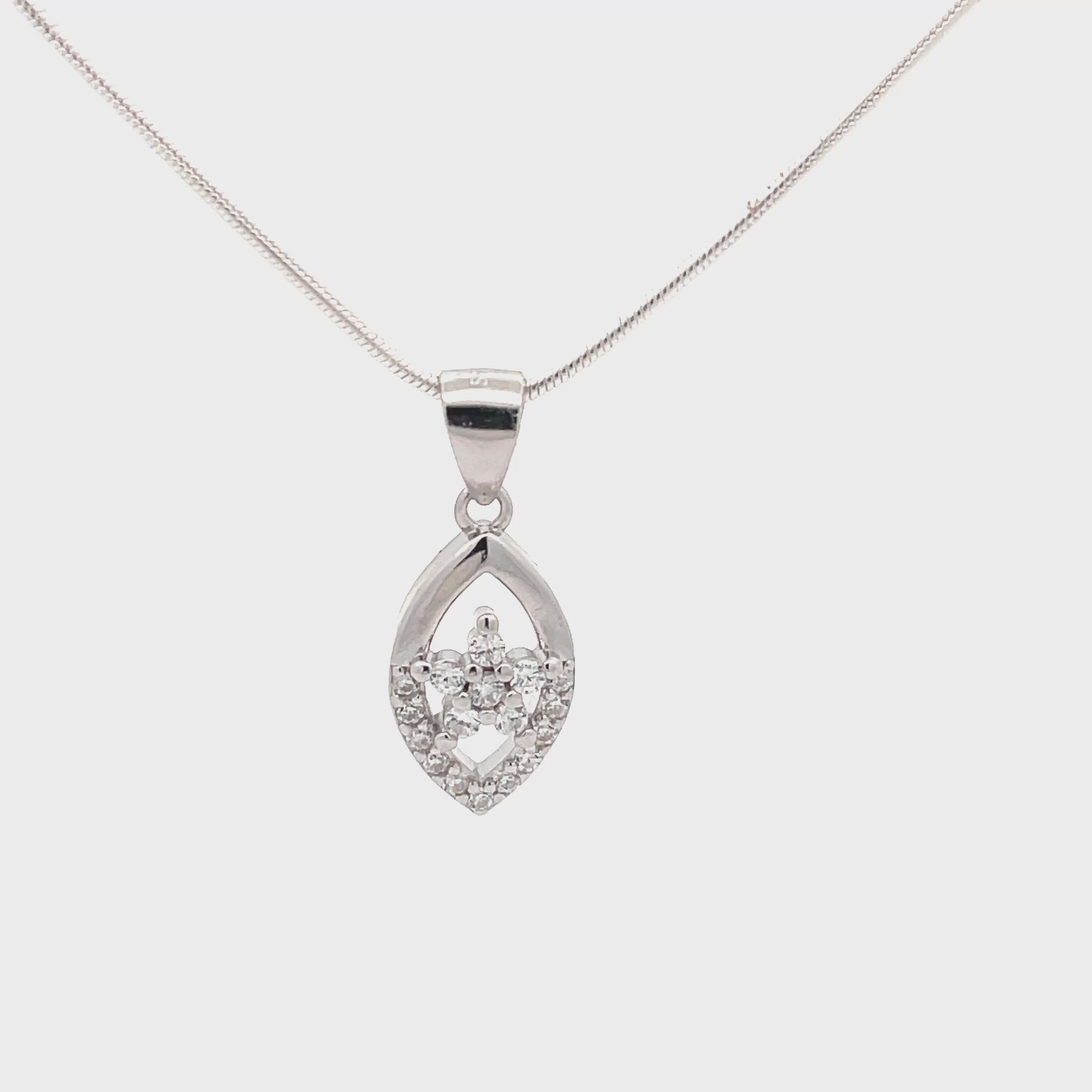 Elegant Silver Pendant with Sparkling Details