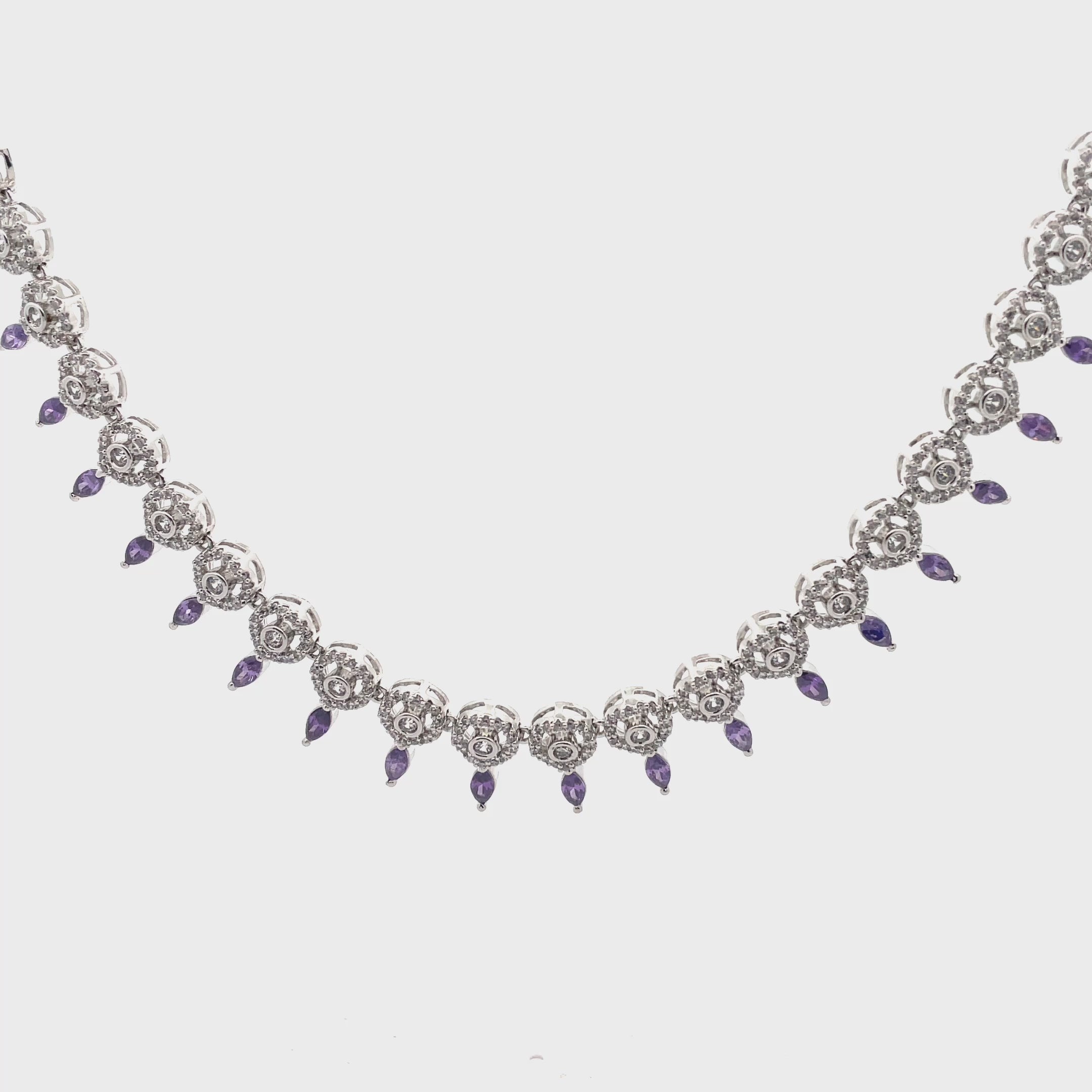 Elegant 925 Silver and Amethyst Necklace