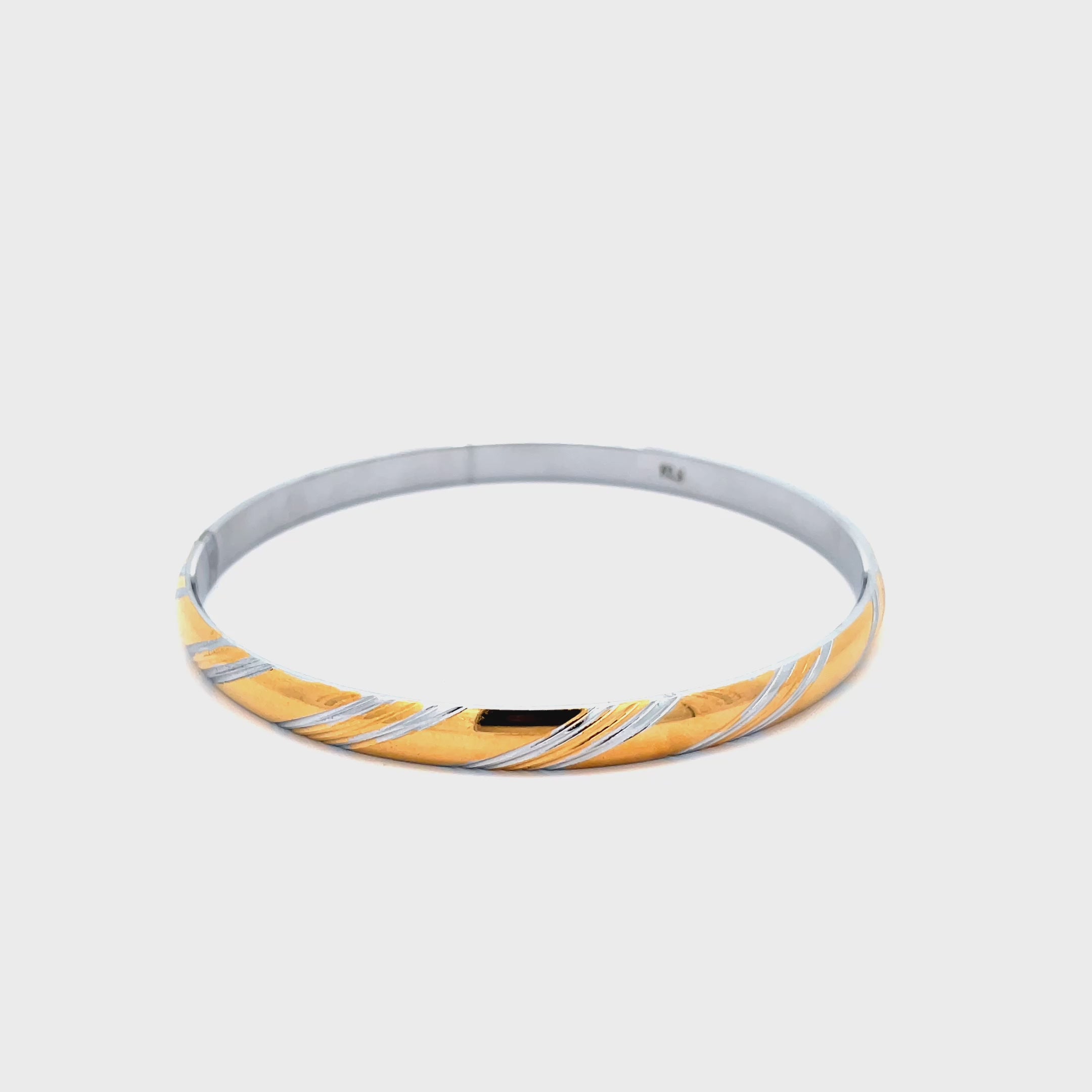 Elegant Two-Tone Bangle Bracelet