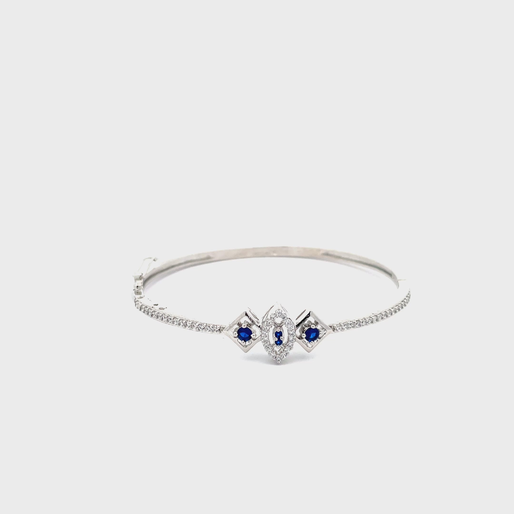 Elegant Silver and Sapphire Bracelet