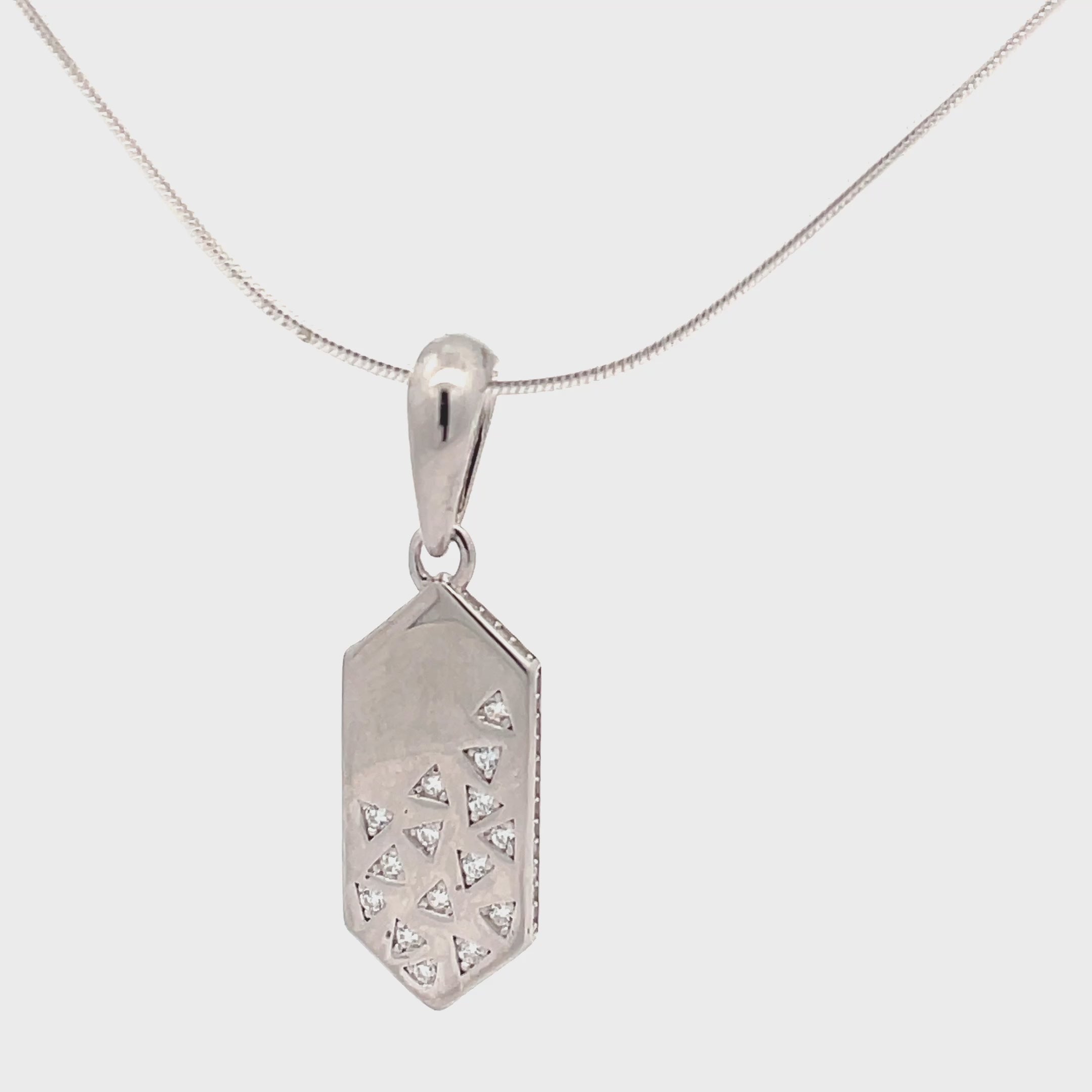 Elegant Silver Pendant with Diamond Accents