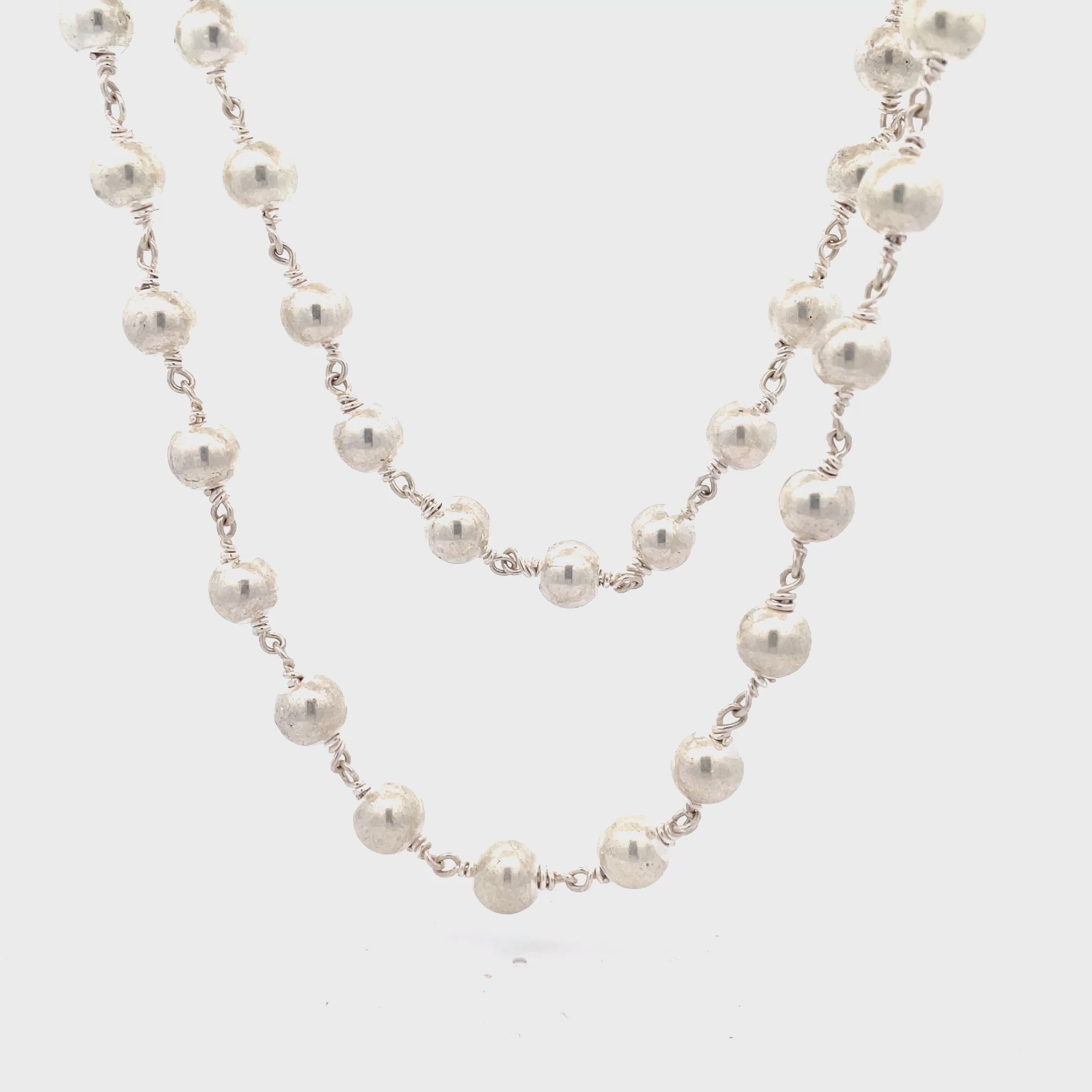 Elegant Silver Beaded Malai