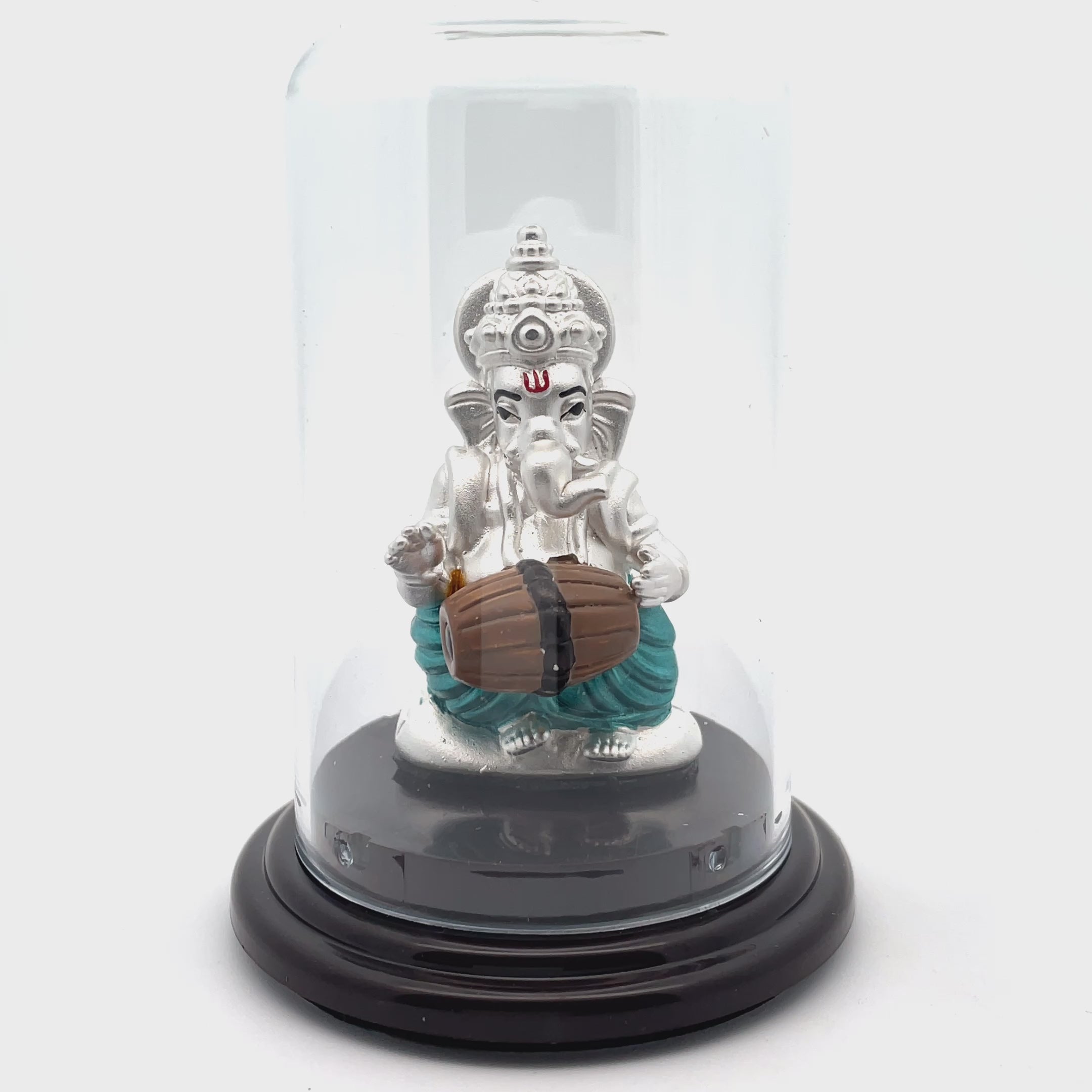 Elegant Ganesh Figurine in Glass Dome