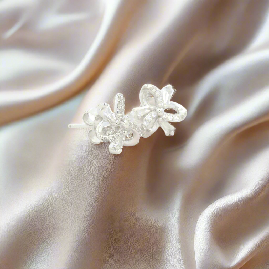 Unique 925 Silver Flower Earrings for Girls