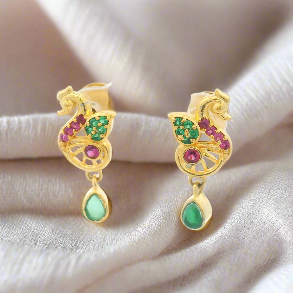 Gold Plated Colorful Earrings