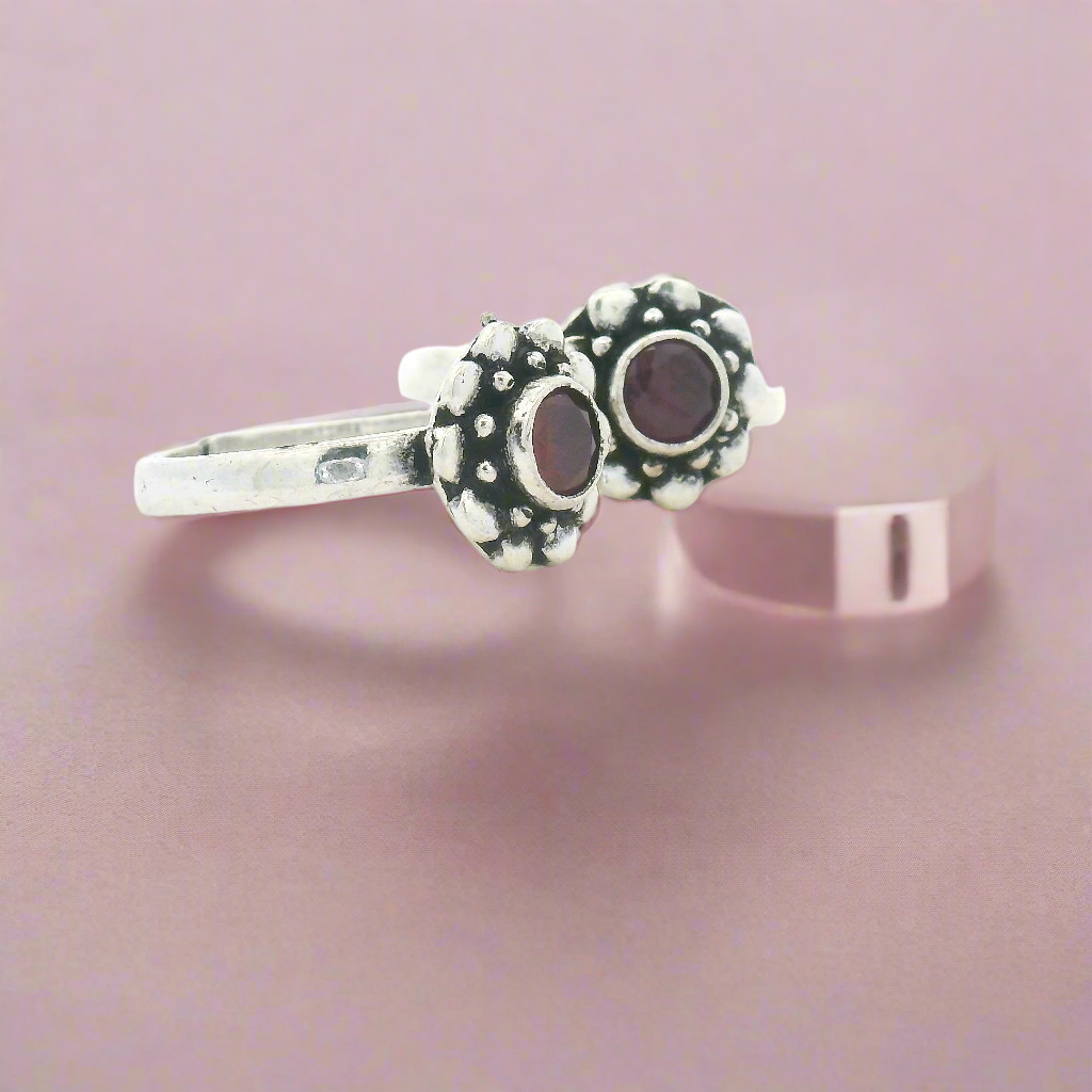 Ruby Toe Ring for Silver
