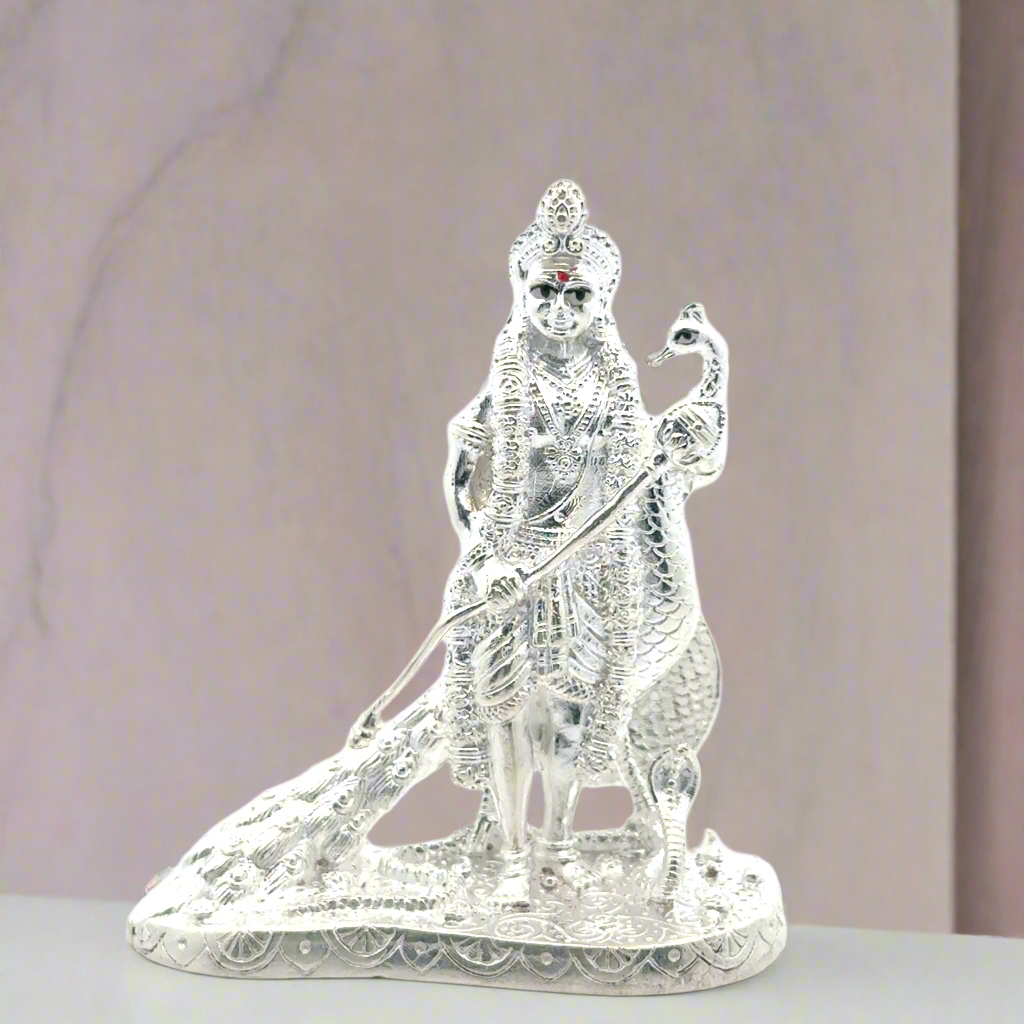 Murugan Silver Statue of a Deity