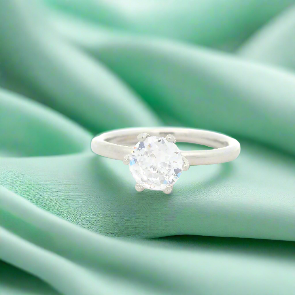 Silver Ring with Oval Gemstone