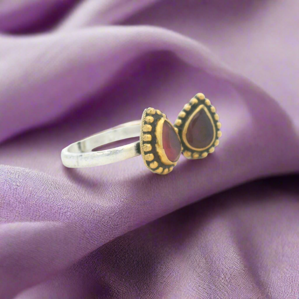 Elegant Teardrop Ruby Toe Ring