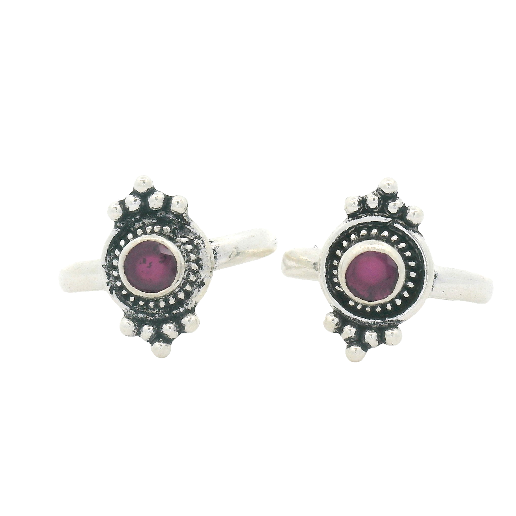 Pink Stone Design Toe Ring