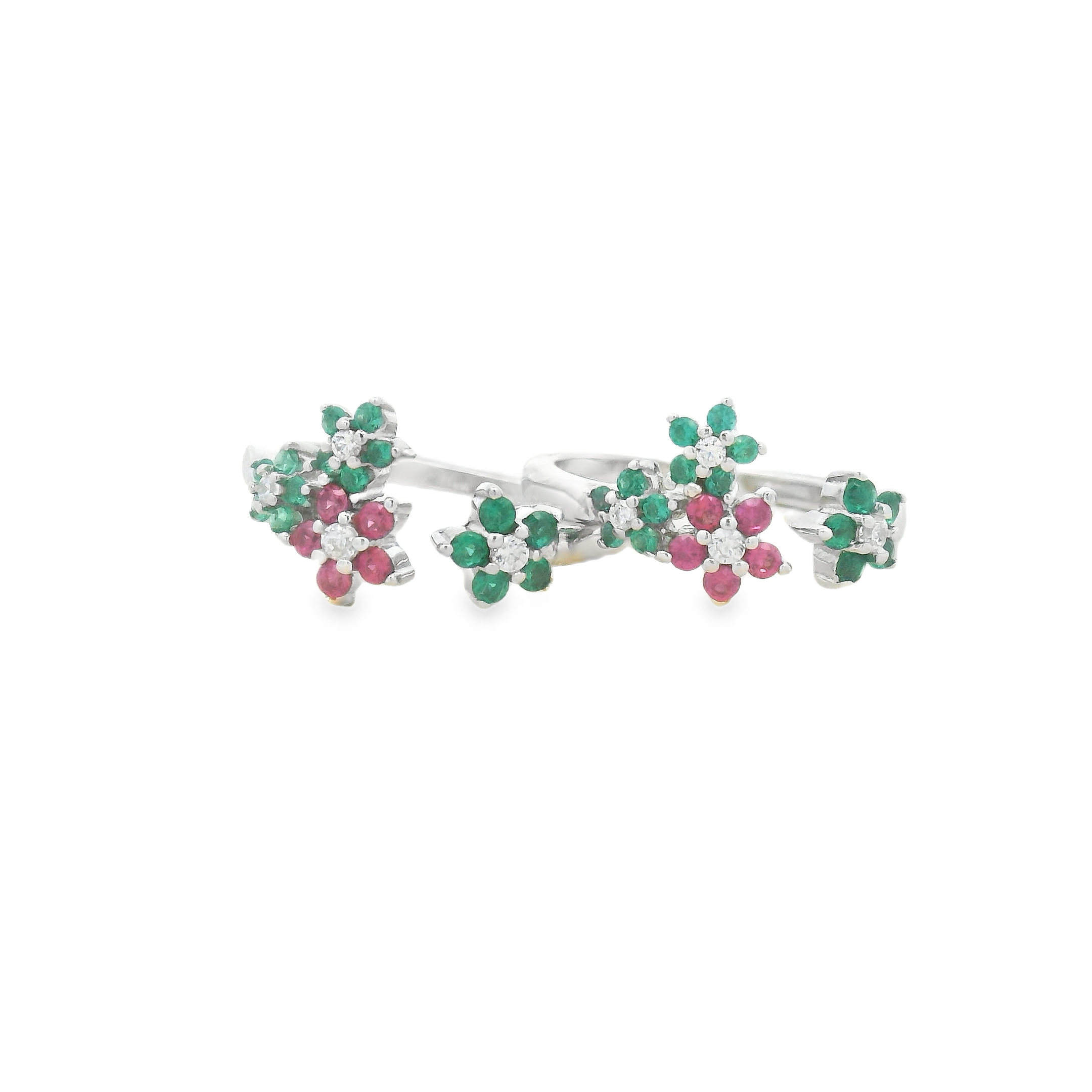 Pink & Green Floral CZ Toe Ring
