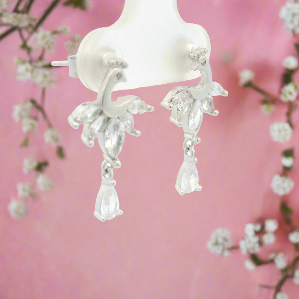 Silver Dragon Drop Earrings